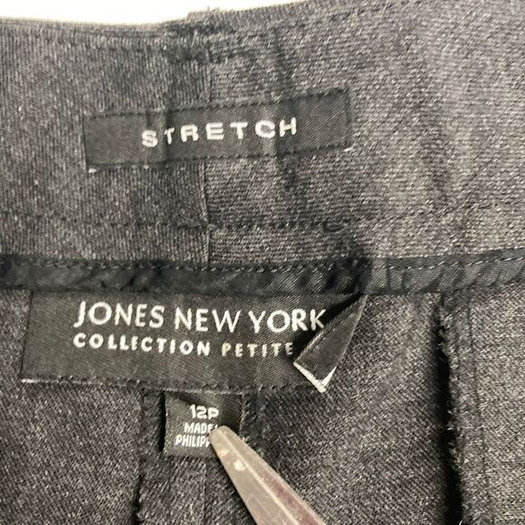 Jones New York Women’s Wool Blend Stretch Straight Leg Pants Gray Size 12 Petite - Picture 7 of 7